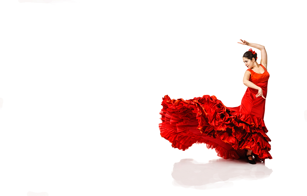 Flamencodanser Hvid Baggrund